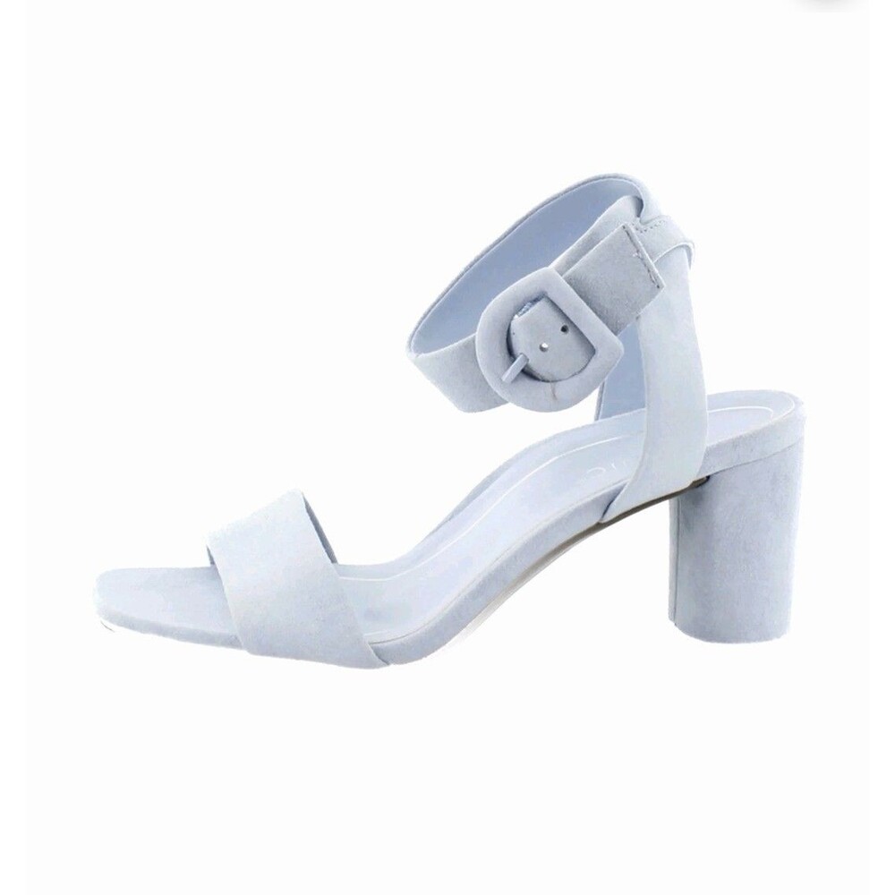 Vionic Zinfandel Light Blue Suede Leather Block Heel Sandals Womens Size 9.5
